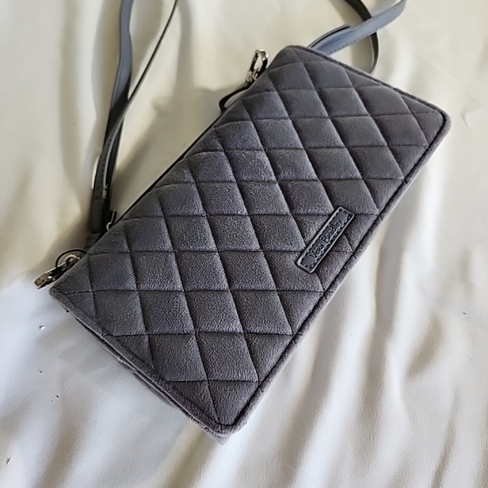 Vera Bradley RFID Wallet Crossbody Carbon Grey New - Picture 2 of 6
